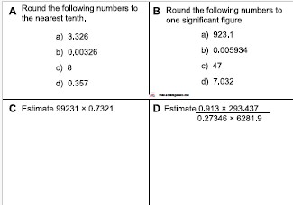 Estimation and Significant figures